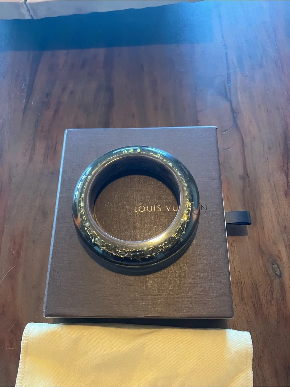 Louis Vuitton inclusion Bangle with Gold Monogram Accents